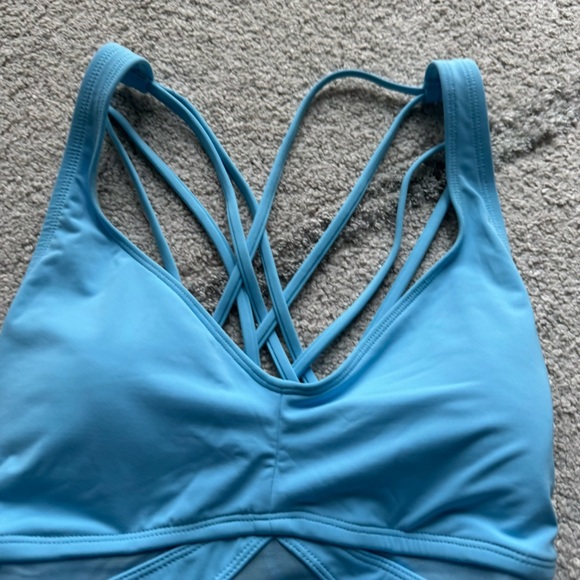 Bleu Rod Beattie one piece bathing suit mesh strappy Swimsuit blue 10 - Picture 4 of 11